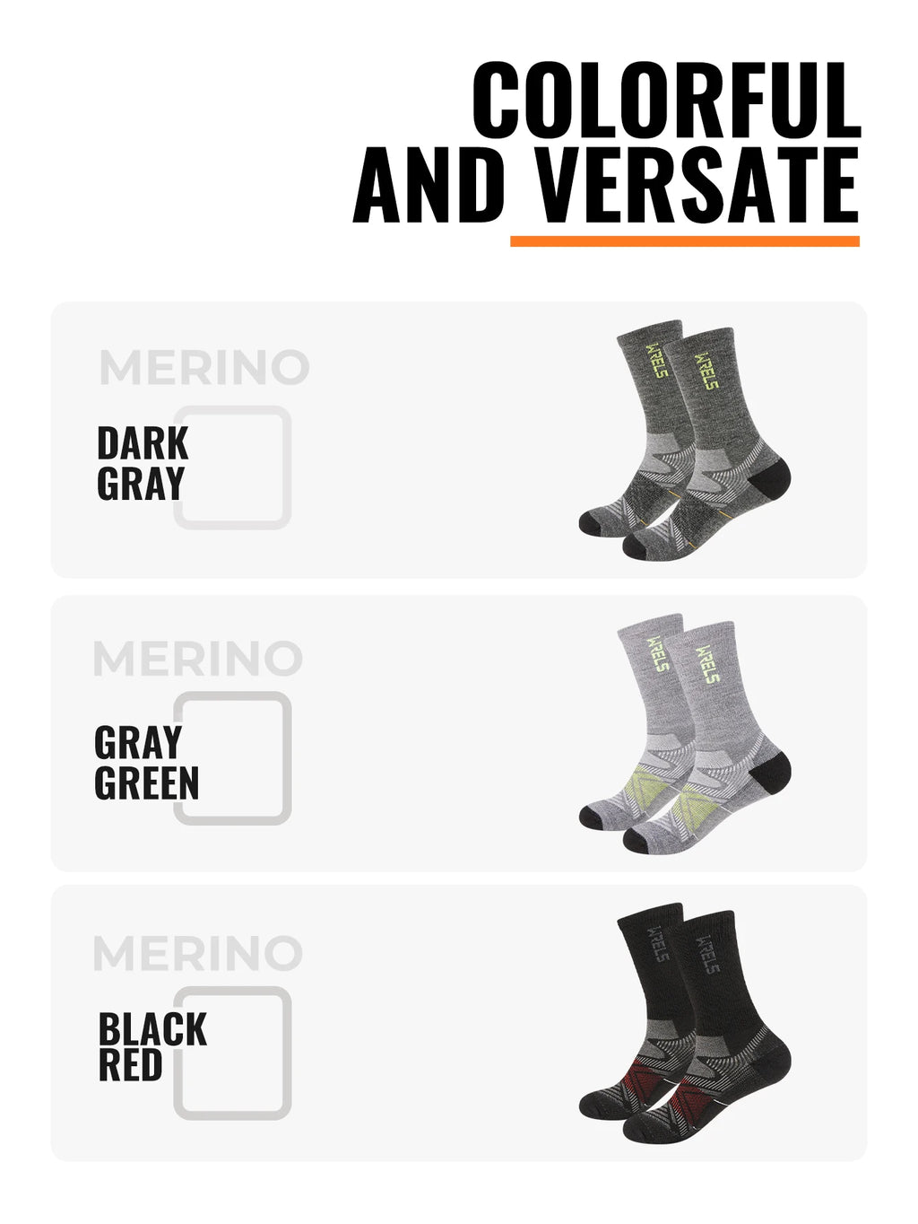 Men’s Merino Wool Blend Hiking Crew Socks – Moisture-Wicking & Cushioned by Urban Tendency