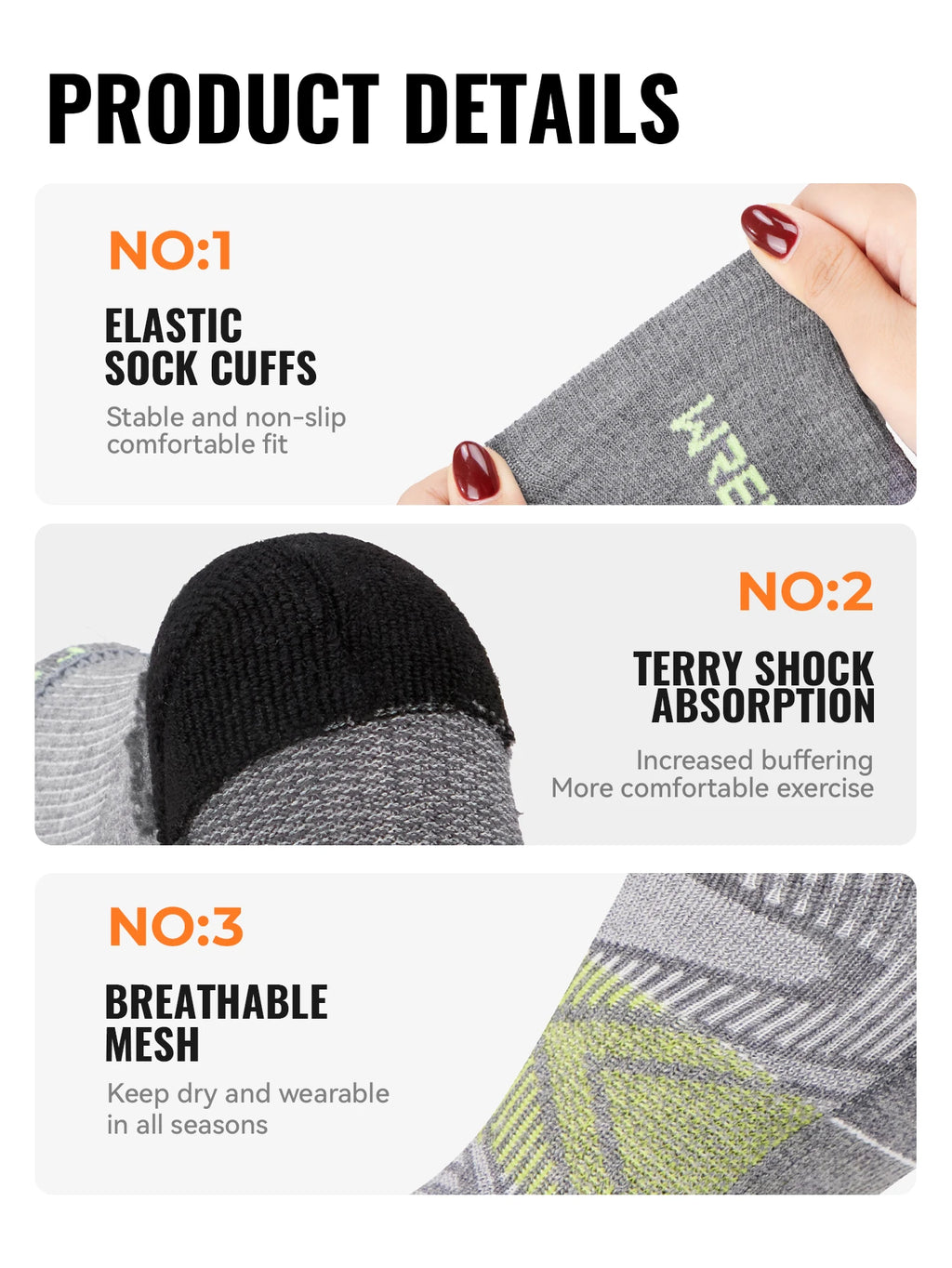 Men’s Merino Wool Blend Hiking Quarter Socks – Moisture-Wicking & Cushioned by Urban Tendency