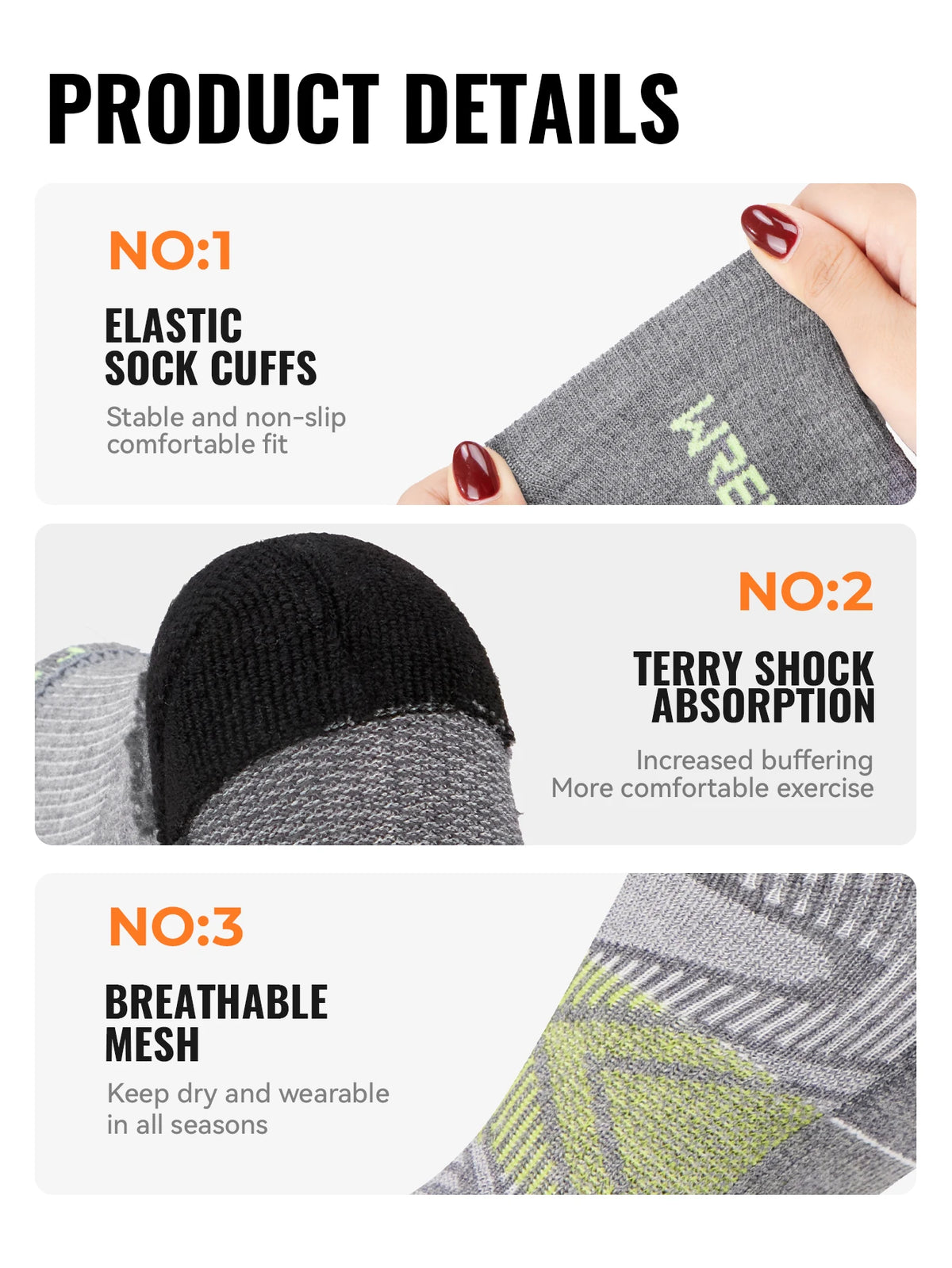 Men’s Merino Wool Blend Hiking Quarter Socks – Moisture-Wicking & Cushioned by Urban Tendency