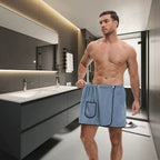 Men’s Quick-Dry Comfort Wrap Towel – Bath & Gym in Light Blue by Urban Tendency