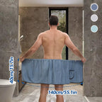 Men’s Quick-Dry Comfort Wrap Towel – Bath & Gym in Light Blue by Urban Tendency