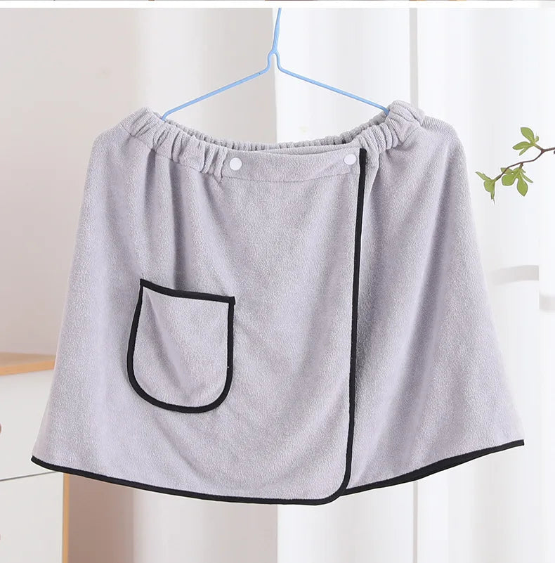 Men’s Quick-Dry Comfort Wrap Towel – Bath & Gym in Light Gray by Urban Tendency