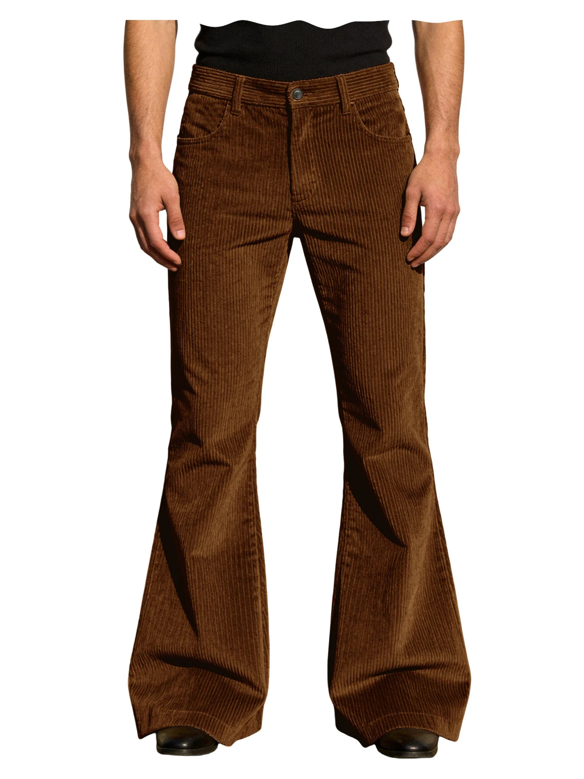 Men’s Retro Corduroy Flare Pants – Vintage 70s Style in Chocolate Brown by Urban Tendency