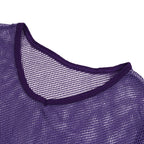 Men’s Sheer Mesh T-Shirt – Breathable Slim Fit See-Through Top in Purple by Urban Tendency