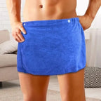 Men’s Short Adjustable Wrap Towel – Bath & Gym in Blue by Urban Tendency
