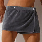 Men’s Short Adjustable Wrap Towel – Bath & Gym in Gray by Urban Tendency