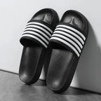 Men’s Shower Slides for Home, Gym, Pool & Beach with Striped Strap by Urban Tendency