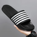 Men’s Shower Slides for Home, Gym, Pool & Beach with Striped Strap by Urban Tendency