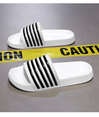 Men’s Shower Slides for Home, Gym, Pool & Beach with Striped Strap by Urban Tendency