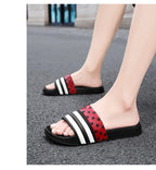Men’s Shower Slides for Home, Gym, Pool & Beach with Striped Strap by Urban Tendency