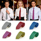 Men's Slim Checkered Necktie - Vintage Retro Plaid Fashion Tie by Urban Tendency