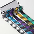 Men's Slim Checkered Necktie - Vintage Retro Plaid Fashion Tie by Urban Tendency