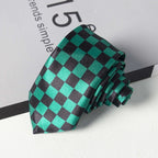 Men's Slim Checkered Necktie - Vintage Retro Plaid Fashion Tie in Green by Urban Tendency