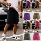 Men’s Washed Cotton-Blend Casual Shorts – Elastic Waist Drawstring Fit by Urban Tendency