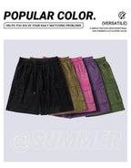 Men’s Washed Cotton-Blend Casual Shorts – Elastic Waist Drawstring Fit by Urban Tendency
