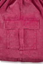 Men’s Washed Cotton-Blend Casual Shorts – Elastic Waist Drawstring Fit in Rose Red by Urban Tendency