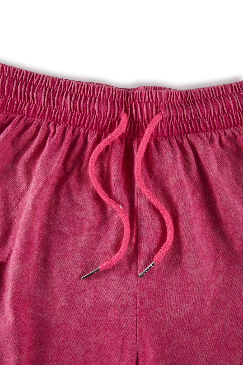 Men’s Washed Cotton-Blend Casual Shorts – Elastic Waist Drawstring Fit in Rose Red by Urban Tendency