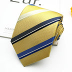 Men's Yellow Gold Retro Necktie – Polka Dot & Patterned Fashion Tie 8cm by Urban Tendency