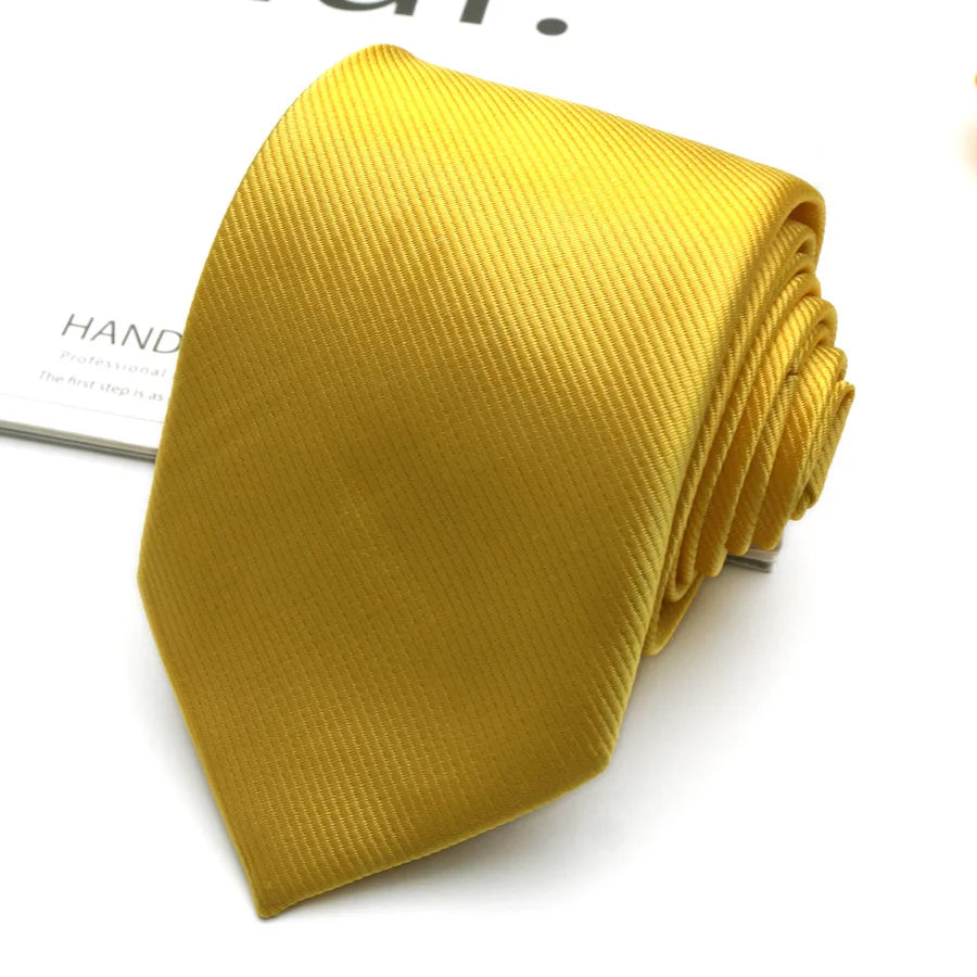 Men's Yellow Gold Retro Necktie – Polka Dot & Patterned Fashion Tie 8cm by Urban Tendency