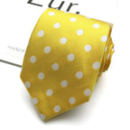 Men's Yellow Gold Retro Necktie – Polka Dot & Patterned Fashion Tie 8cm by Urban Tendency