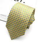 Men's Yellow Gold Retro Necktie – Polka Dot & Patterned Fashion Tie 8cm by Urban Tendency