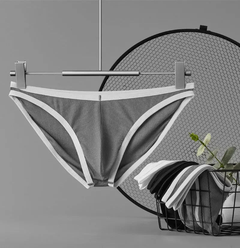 Men's Close-Fit Briefs with U-Shaped Front Pouch Underwear in Gray
