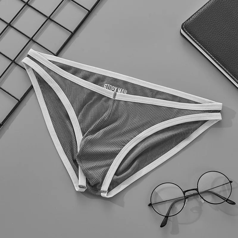 Men's Close-Fit Briefs with U-Shaped Front Pouch Underwear in Gray