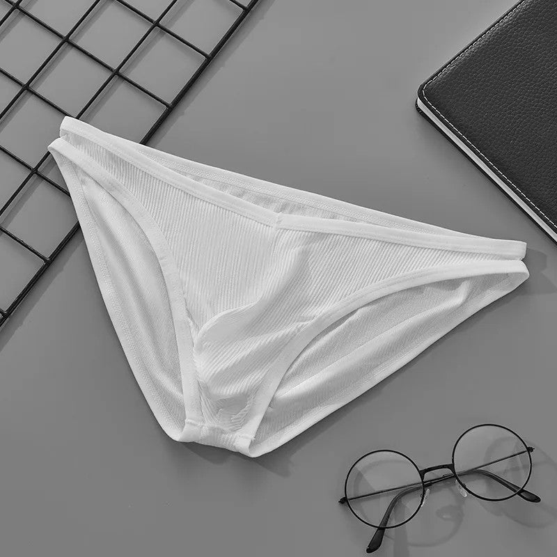 Men's Close-Fit Briefs with U-Shaped Front Pouch Underwear in White