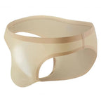 Men's Comfortable Ultra-Thin Ice Silk Briefs Underwear with Smooth Waistband in Beige