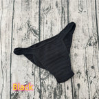 Men's Crochet Bikini Briefs Low Rise Beachwear in Black