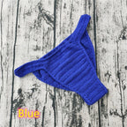 Men's Crochet Bikini Briefs Low Rise Beachwear in Blue