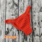 Men's Crochet Bikini Briefs Low Rise Beachwear in Orange