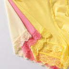 Men’s Ice Silk Mid-Rise Lace-Trim Boxer Briefs Underwear with Contoured Pouch