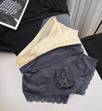 Men’s Ice Silk Mid-Rise Lace-Trim Boxer Briefs Underwear with Contoured Pouch