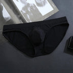 Men's Ice Silk U-Pouch Everyday Briefs Underwear in Black