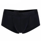 Men's Lightweight Ultra-Thin Ice Silk Low-Rise Boxer Briefs Underwear in Black