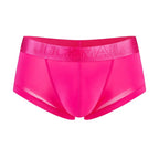 Men's Lightweight Ultra-Thin Ice Silk Low-Rise Boxer Briefs Underwear in Rose