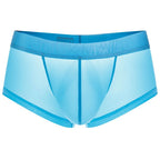 Men's Lightweight Ultra-Thin Ice Silk Low-Rise Boxer Briefs Underwear in Sky Blue