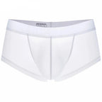 Men's Lightweight Ultra-Thin Ice Silk Low-Rise Boxer Briefs Underwear in White