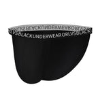 Men's Low Rise Cotton Blend Briefs Underwear with Supportive Contour Pouch in Black