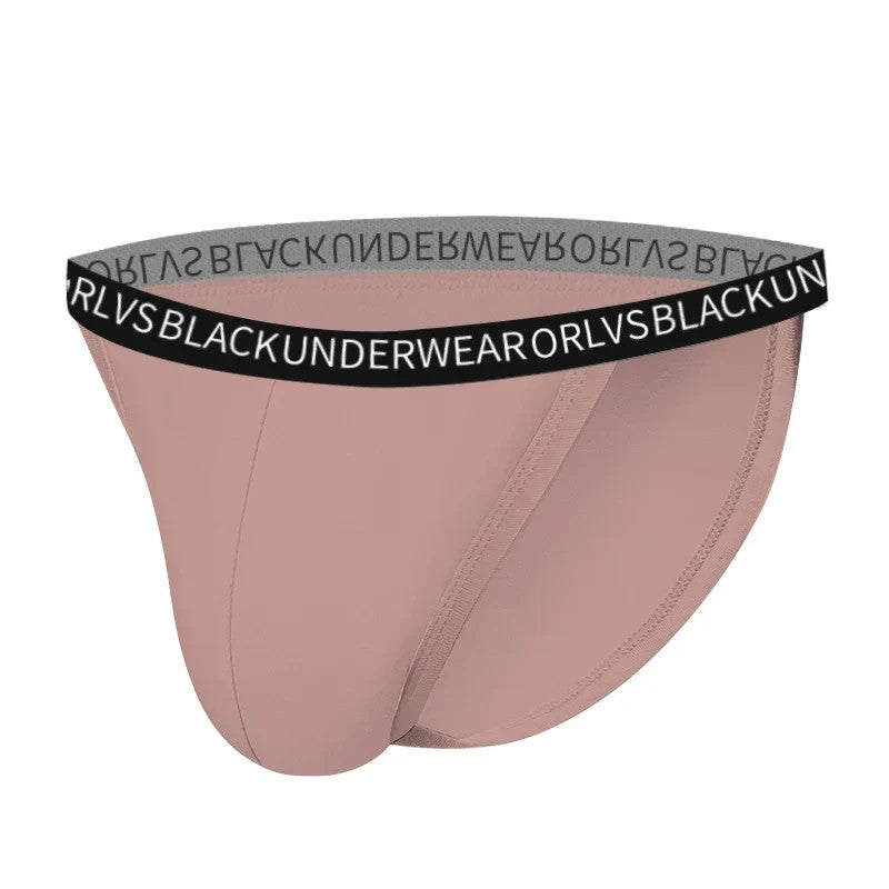 Men's Low Rise Cotton Blend Briefs Underwear with Supportive Contour Pouch in Pink