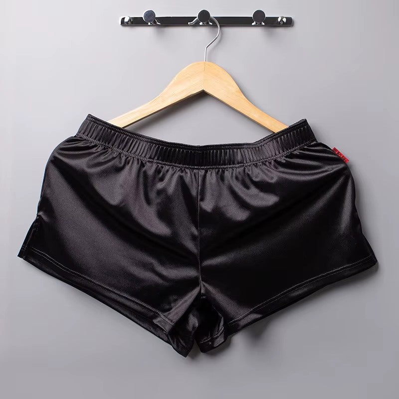 Men’s Shiny Silky Satin Boxer Shorts – Sleepwear & Underwear in Black
