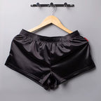 Men’s Shiny Silky Satin Boxer Shorts – Sleepwear & Underwear in Black