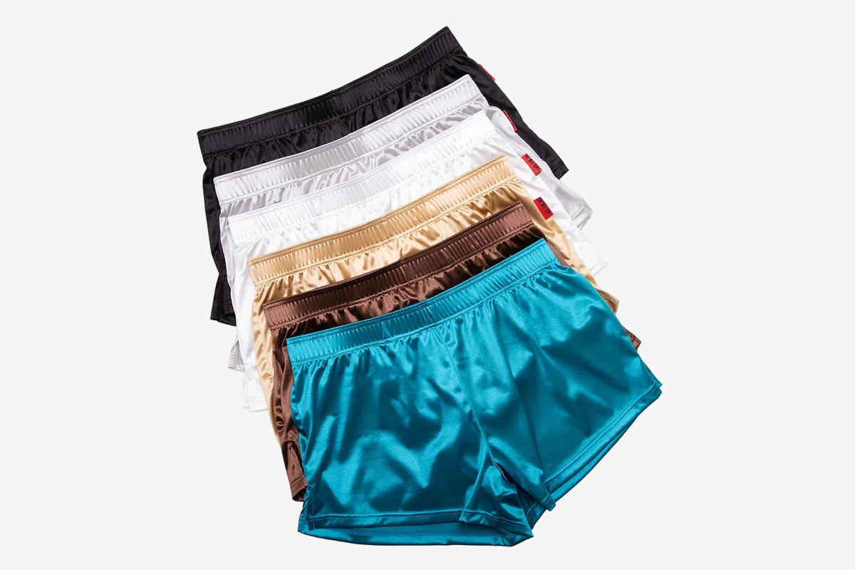 Men’s Shiny Silky Satin Boxer Shorts – Sleepwear & Underwear Colors