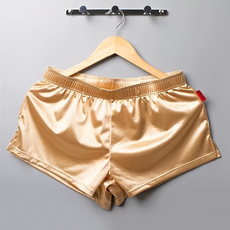 Men’s Shiny Silky Satin Boxer Shorts – Sleepwear & Underwear in Gold