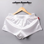 Men’s Shiny Silky Satin Boxer Shorts – Sleepwear & Underwear in White
