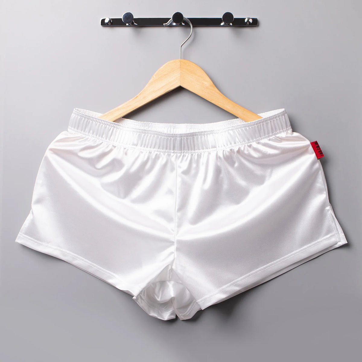 Men’s Shiny Silky Satin Boxer Shorts – Sleepwear & Underwear in White
