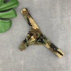 Men's Sleek Low-Rise Camouflage Print Thong Underwear in Army Green