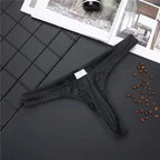 Men's Sleek Mini Thong Underwear with U-Convex Pouch in Black