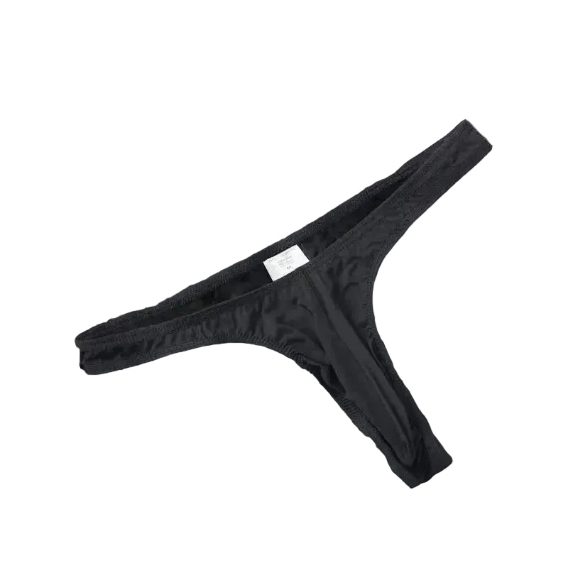 Men's Sleek Mini Thong Underwear with U-Convex Pouch in Black